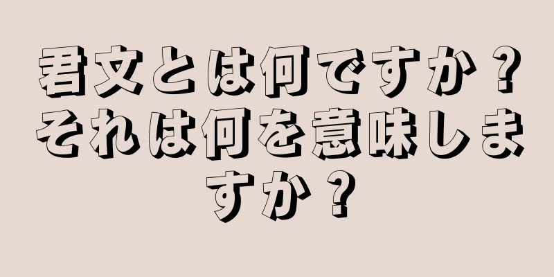 君文とは何ですか？それは何を意味しますか？