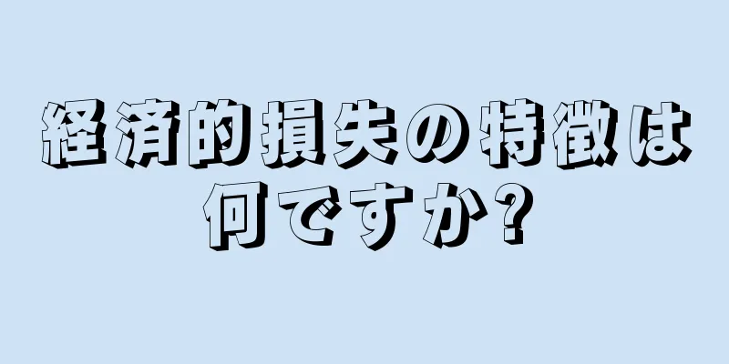 経済的損失の特徴は何ですか?