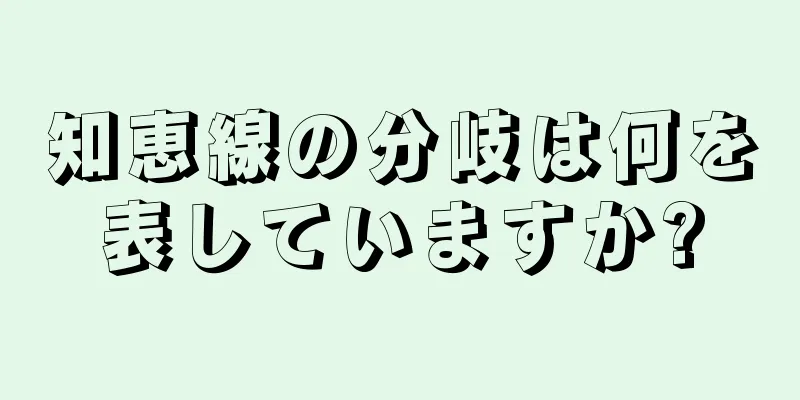 知恵線の分岐は何を表していますか?