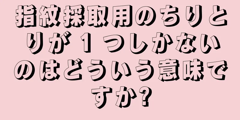 指紋採取用のちりとりが 1 つしかないのはどういう意味ですか?