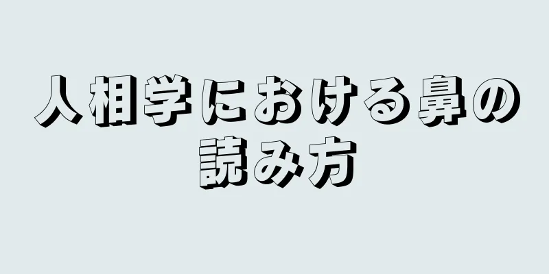 人相学における鼻の読み方