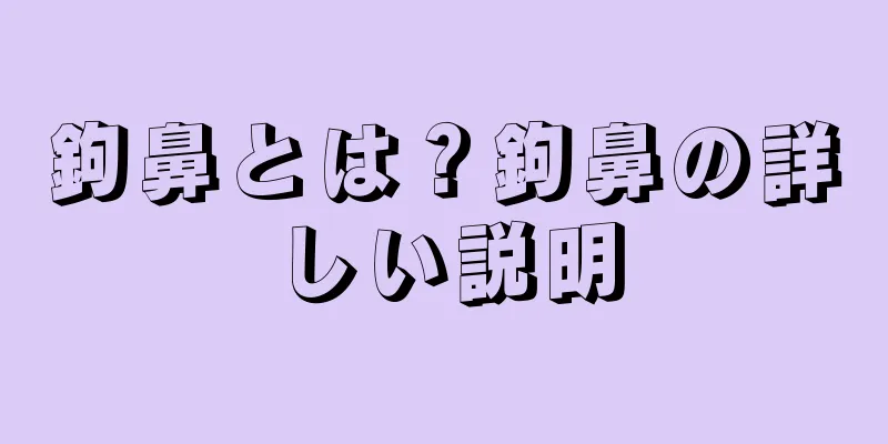 鉤鼻とは？鉤鼻の詳しい説明