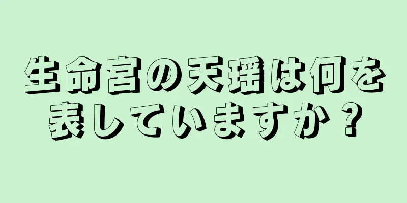 生命宮の天瑶は何を表していますか？