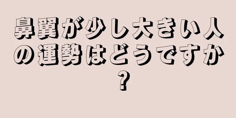 鼻翼が少し大きい人の運勢はどうですか？