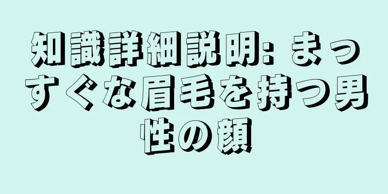 知識詳細説明: まっすぐな眉毛を持つ男性の顔