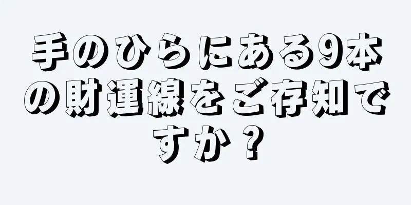 手のひらにある9本の財運線をご存知ですか？