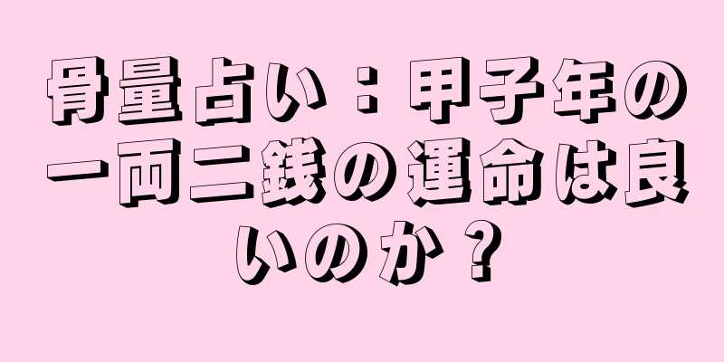 骨量占い：甲子年の一両二銭の運命は良いのか？