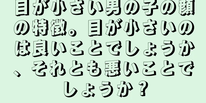 目が小さい男の子の顔の特徴。目が小さいのは良いことでしょうか、それとも悪いことでしょうか？