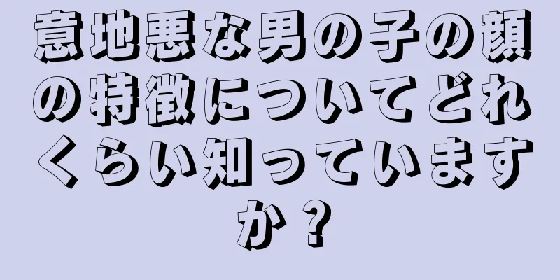 意地悪な男の子の顔の特徴についてどれくらい知っていますか？