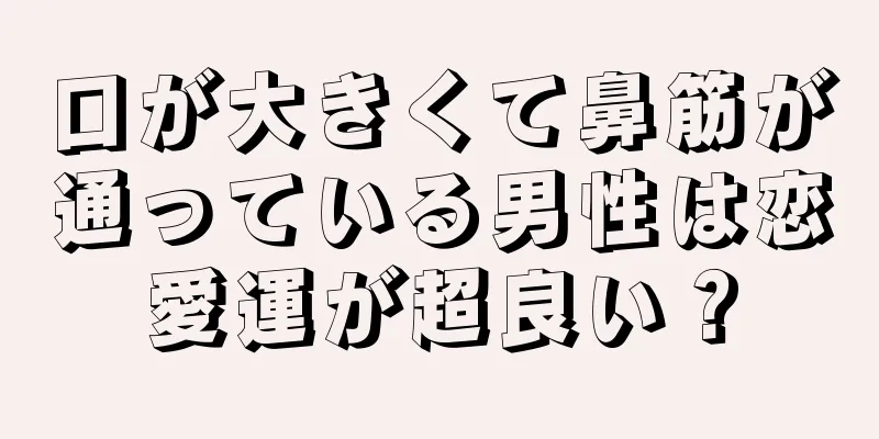 口が大きくて鼻筋が通っている男性は恋愛運が超良い？