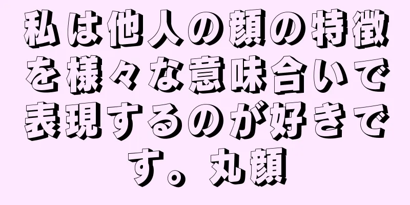 私は他人の顔の特徴を様々な意味合いで表現するのが好きです。丸顔