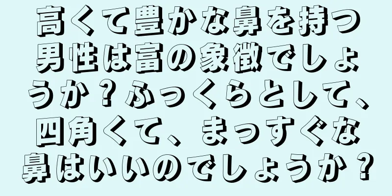 高くて豊かな鼻を持つ男性は富の象徴でしょうか？ふっくらとして、四角くて、まっすぐな鼻はいいのでしょうか？