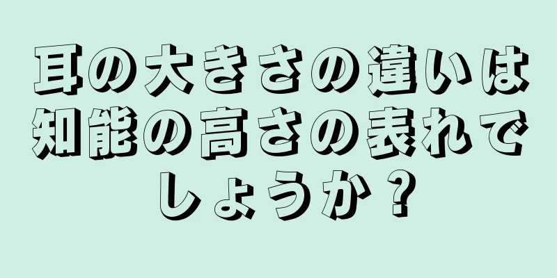 耳の大きさの違いは知能の高さの表れでしょうか？