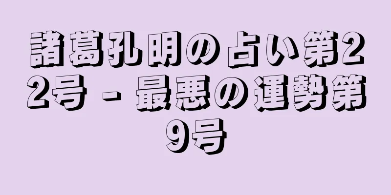 諸葛孔明の占い第22号 - 最悪の運勢第9号