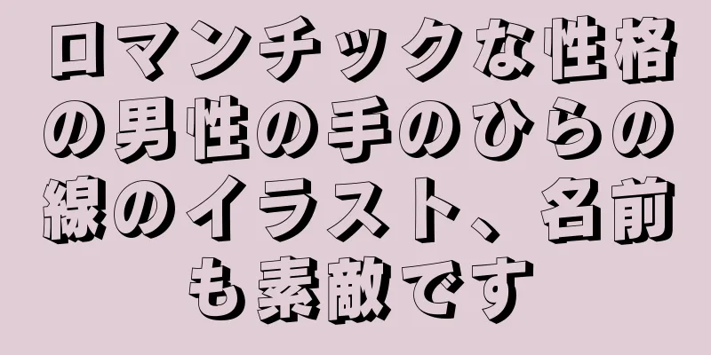 ロマンチックな性格の男性の手のひらの線のイラスト、名前も素敵です