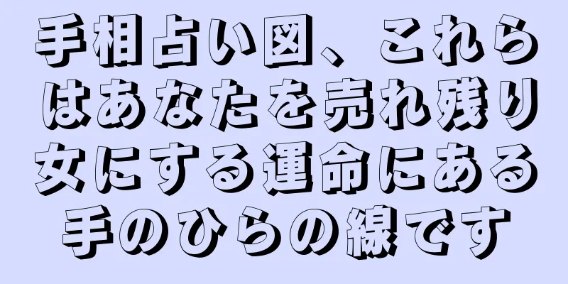 手相占い図、これらはあなたを売れ残り女にする運命にある手のひらの線です