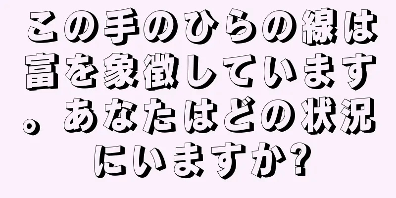 この手のひらの線は富を象徴しています。あなたはどの状況にいますか?