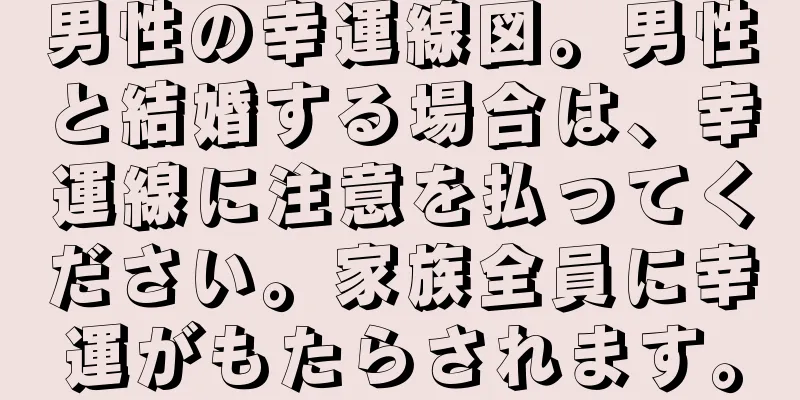 男性の幸運線図。男性と結婚する場合は、幸運線に注意を払ってください。家族全員に幸運がもたらされます。