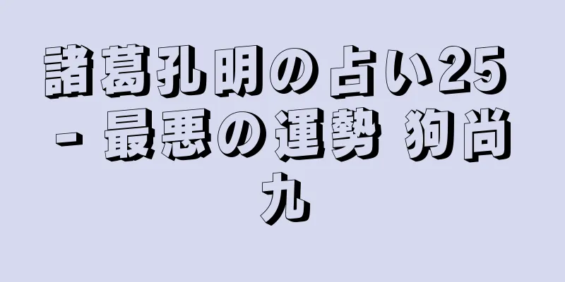 諸葛孔明の占い25 - 最悪の運勢 狗尚九