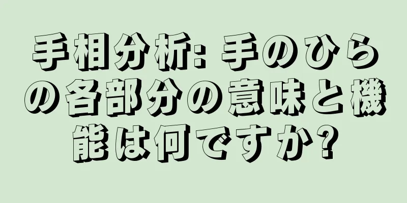 手相分析: 手のひらの各部分の意味と機能は何ですか?