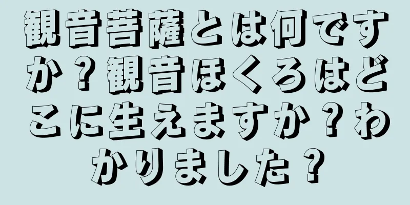 観音菩薩とは何ですか？観音ほくろはどこに生えますか？わかりました？