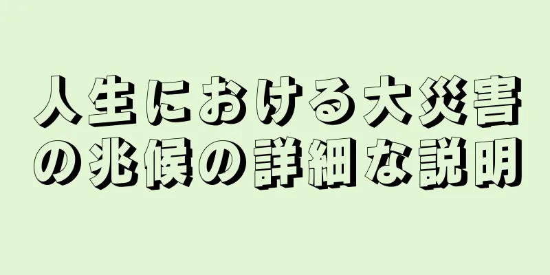 人生における大災害の兆候の詳細な説明