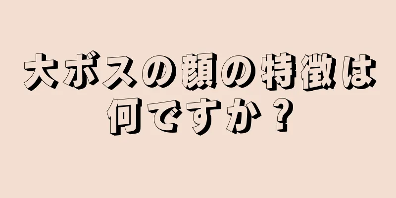 大ボスの顔の特徴は何ですか？