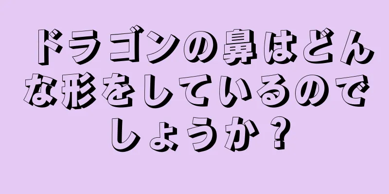 ドラゴンの鼻はどんな形をしているのでしょうか？