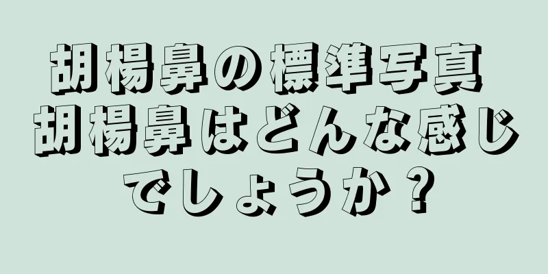 胡楊鼻の標準写真 胡楊鼻はどんな感じでしょうか？