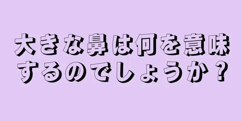 大きな鼻は何を意味するのでしょうか？