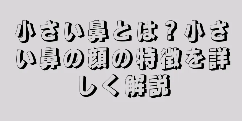 小さい鼻とは？小さい鼻の顔の特徴を詳しく解説