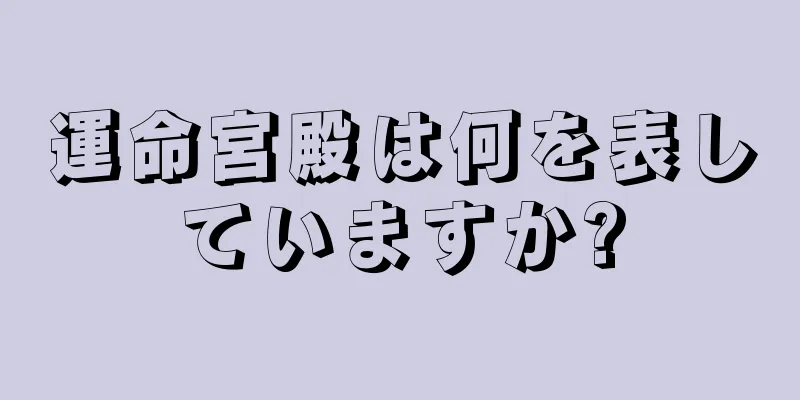 運命宮殿は何を表していますか?