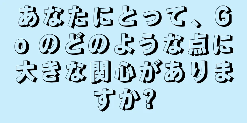 あなたにとって、Go のどのような点に大きな関心がありますか?