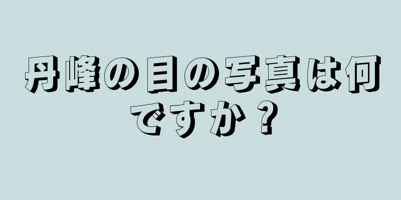 丹峰の目の写真は何ですか？