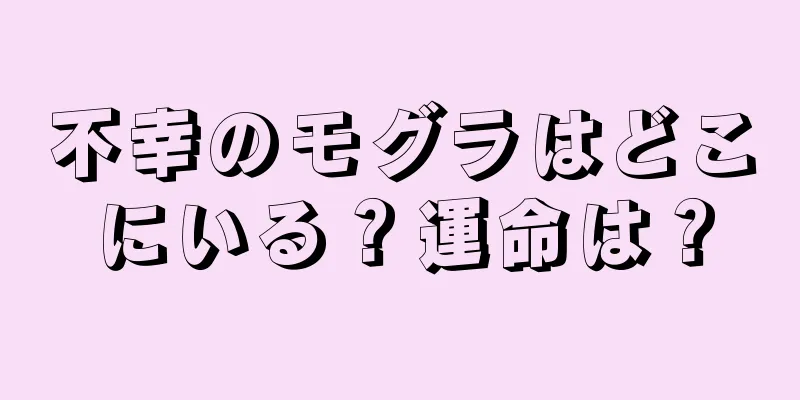 不幸のモグラはどこにいる？運命は？