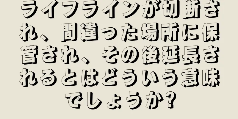 ライフラインが切断され、間違った場所に保管され、その後延長されるとはどういう意味でしょうか?