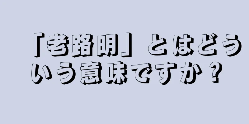 「老路明」とはどういう意味ですか？