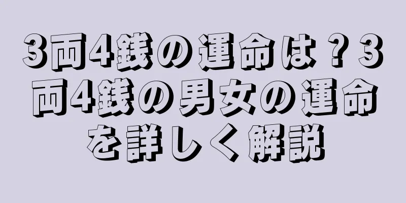 3両4銭の運命は？3両4銭の男女の運命を詳しく解説