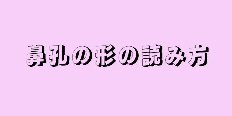 鼻孔の形の読み方