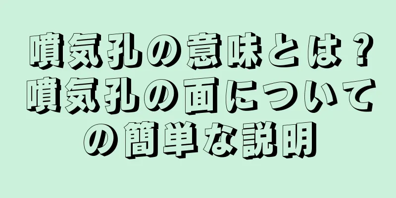 噴気孔の意味とは？噴気孔の面についての簡単な説明