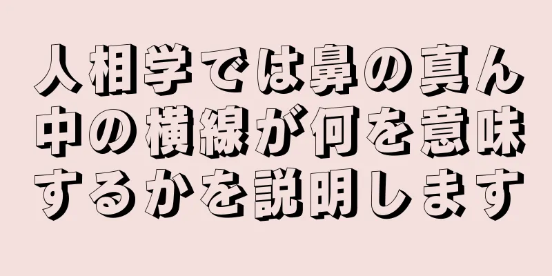 人相学では鼻の真ん中の横線が何を意味するかを説明します