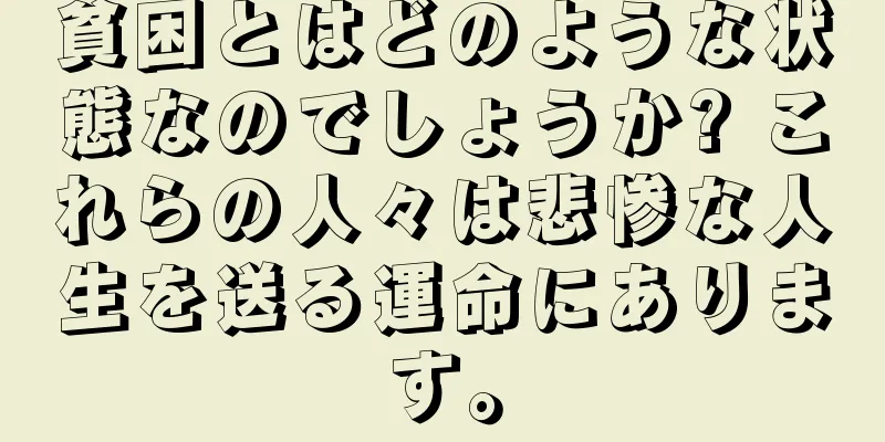 貧困とはどのような状態なのでしょうか? これらの人々は悲惨な人生を送る運命にあります。