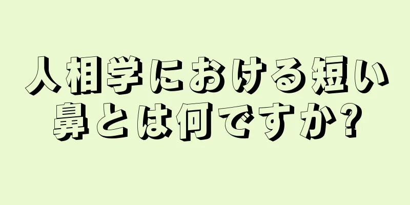 人相学における短い鼻とは何ですか?