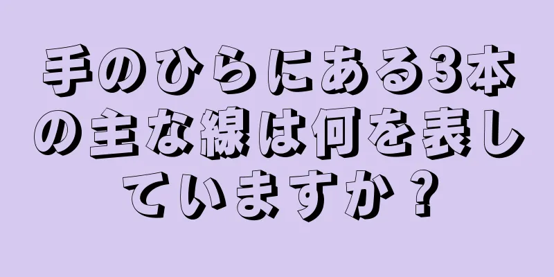 手のひらにある3本の主な線は何を表していますか？