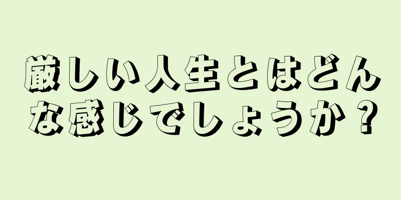 厳しい人生とはどんな感じでしょうか？