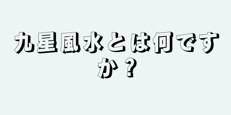 九星風水とは何ですか？