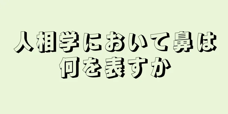 人相学において鼻は何を表すか