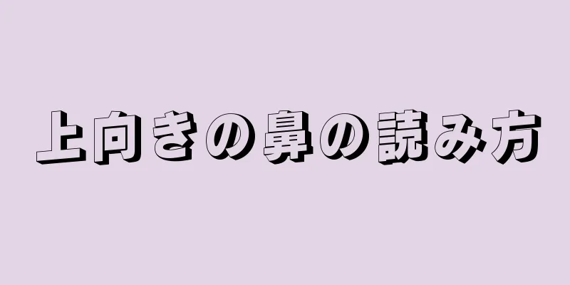 上向きの鼻の読み方