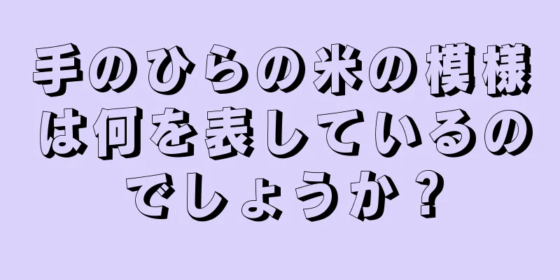 手のひらの米の模様は何を表しているのでしょうか？