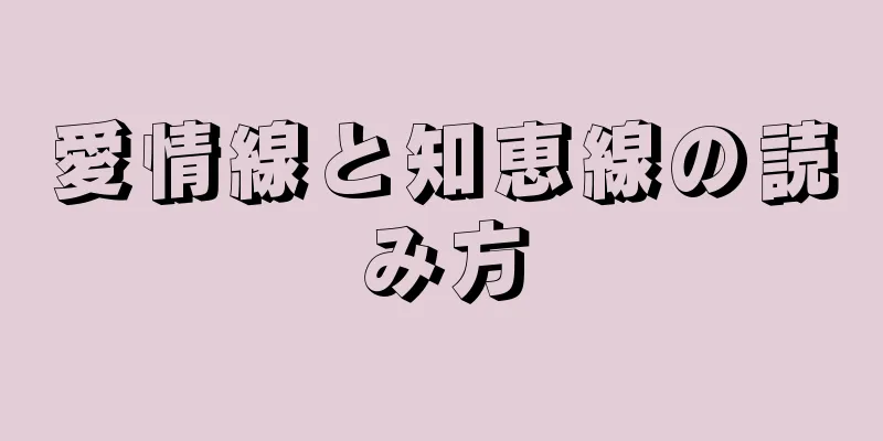 愛情線と知恵線の読み方